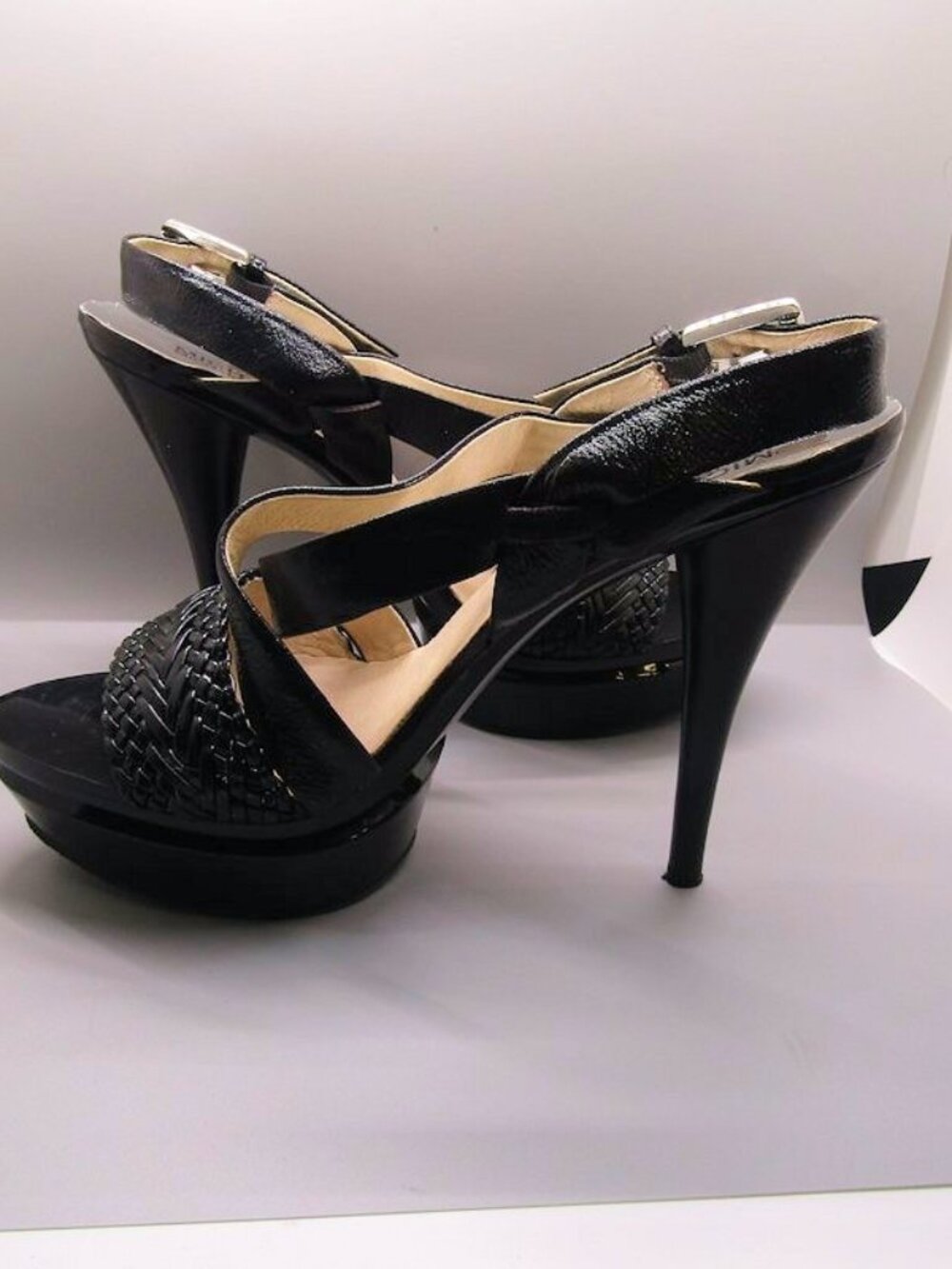 Michael Kors Juniper braided leather platform sandals heels size 9.5 M